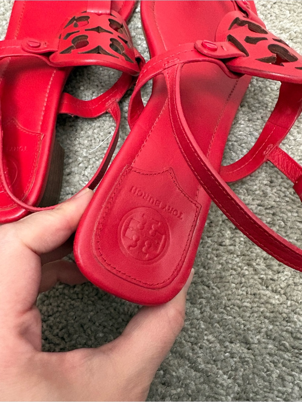 Tory Burch Red Miller Sandals - Picture 3 of 14